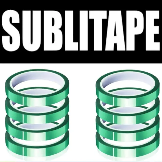 8 rolls Heat resistant Tapes Sublimation Press Transfer Thermal Tape 6mm*30m SUBLITAPE GREEN {1}