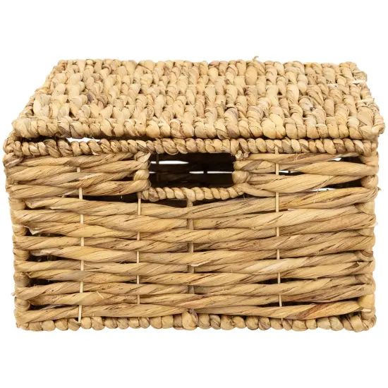 Northlight Set of 3 Camel Beige Woven Water Hyacinth Lidded Square Storage Baskets 15.5" {6}