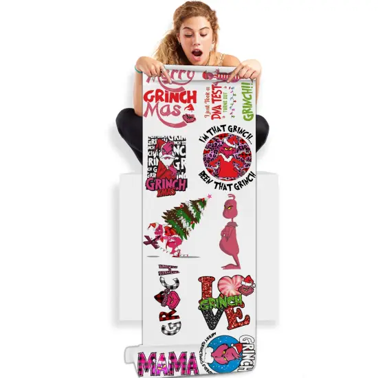 Pink Grinch DTF Direct-to-Film Gang Sheets - 22x60 {1}