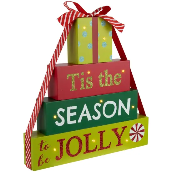 Northlight Lighted "Tis The Season To Be Jolly" Christmas Decoration - 11.75" Green {5}