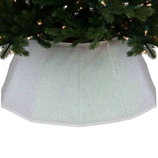 Northlight 26" Shiny White Fabric Hexagonal Christmas Tree Collar {7}