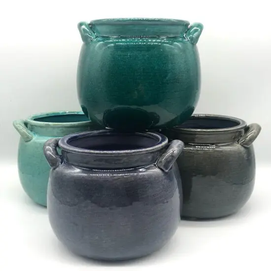 Ceramic Jar Crock Planter - Medium WIND Water Blue {7}