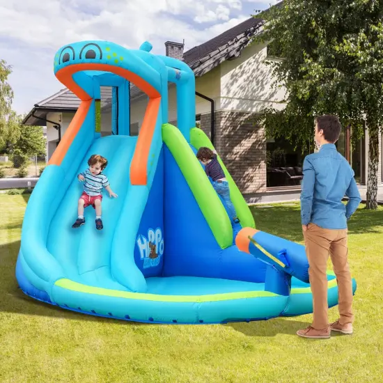 Inflatable Water Pool with Splash and Slide Without Blower {2}