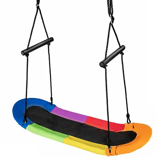 Adjustable Kids Camouflage Surf Swing with Oval Platform Multicolored {1}