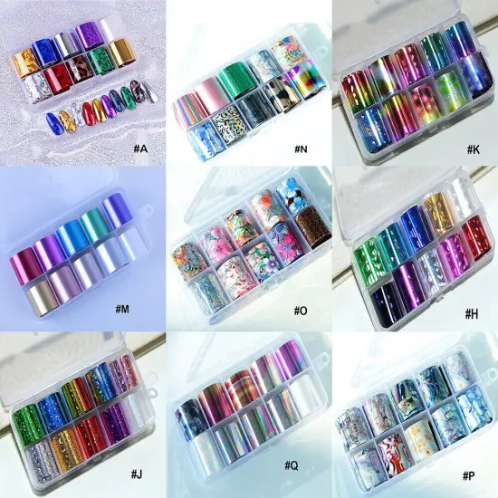 Kitcheniva Holographic Nail Foils DIY Sticker Set of 10 {4}