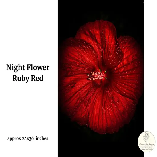 Night Flower Ruby Red - Art paper for Decoupage and Mixed Media by Painting Lady Designs {2}