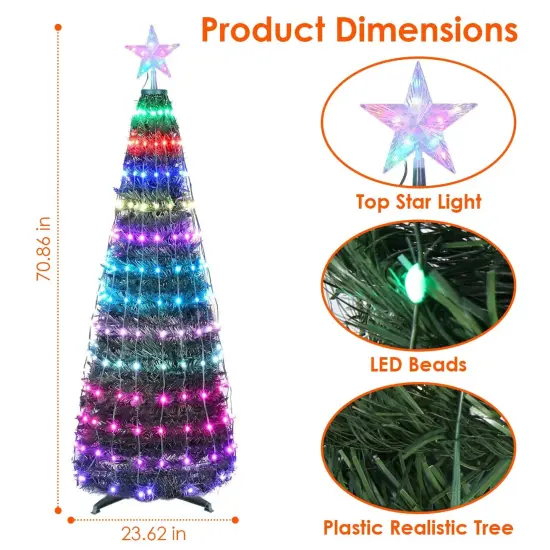 1.5 Collapsible LED Christmas Tree Remote & App Control Waterproof {4}