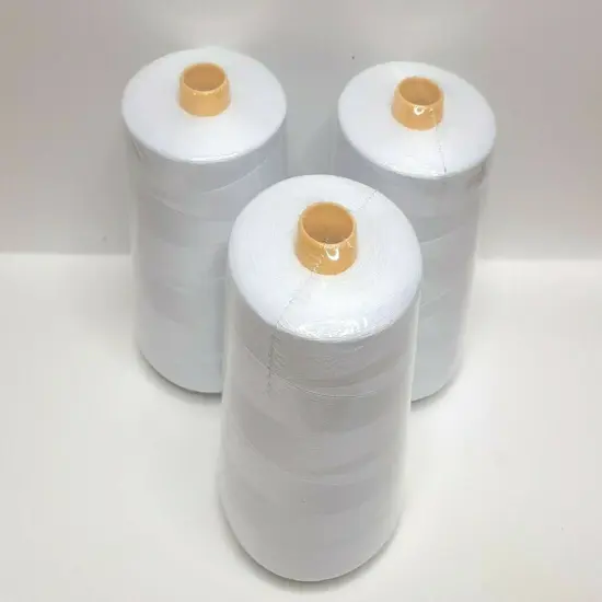 White Polyester Overlock Sewing Machine Threads {2}