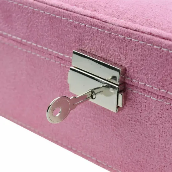 Kitcheniva Two Layer Lint Large Jewelry Box Organizer Display with Lock Black {5}