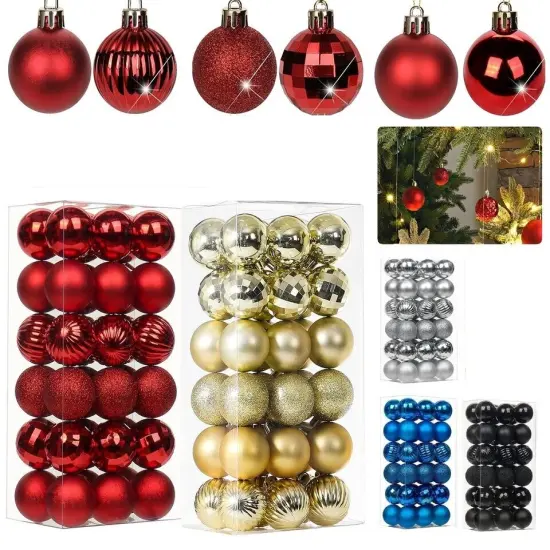Kitcheniva Shatterproof Christmas Balls 60 Pcs Red {3}