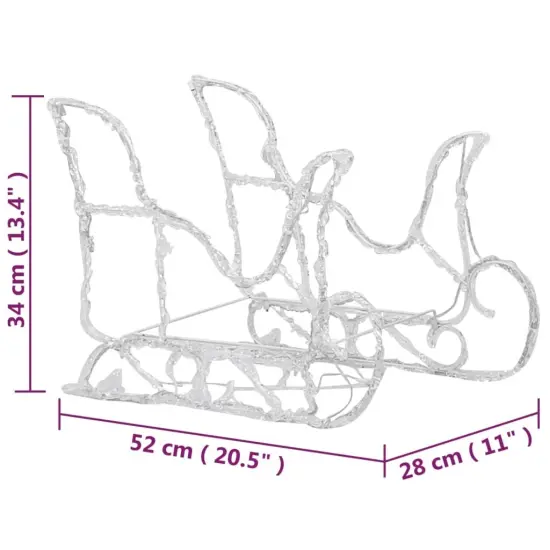 Reindeers & Sleigh Christmas Decoration 240 LEDs Acrylic {6}
