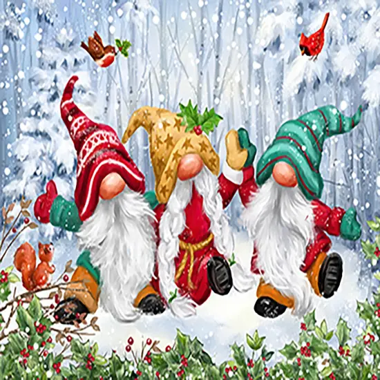 Sunsout Three Winter Gnomes 300 pc Christmas Jigsaw Puzzle 61825 {1}