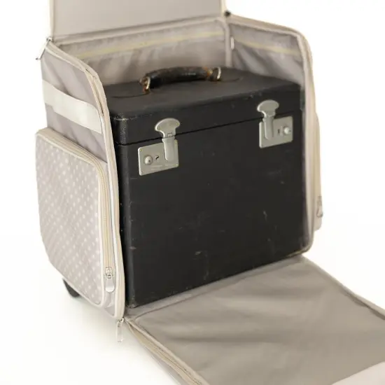 Collapsible Rolling Featherweight Case, Tan Dot {4}