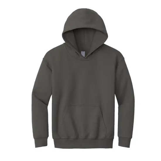 Port & Company&reg; Youth Core Fleece Pullover Hooded Sweatshirt Charcoal {1}