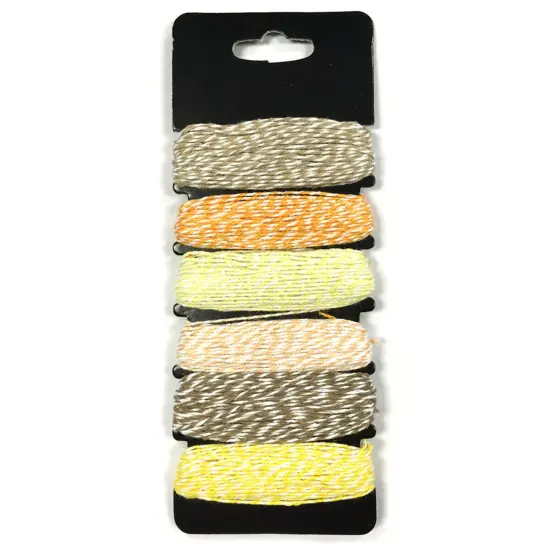 Wrapables Cotton Baker's Twine 4ply 60 Yards (Set of 6 Colors x 10 Yards), Neutrals {1}