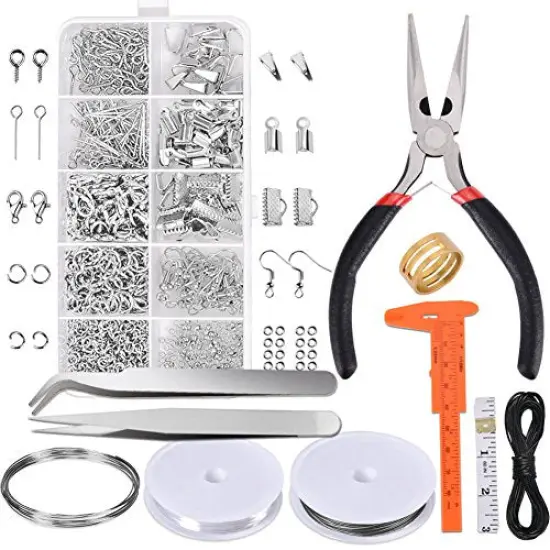 Jewelry Making Supplies Kit - Jewelry Repair Tool with Accessories Jewelry Pliers Jewelry Findings and Beading Wires for Adults and Beginners {1}