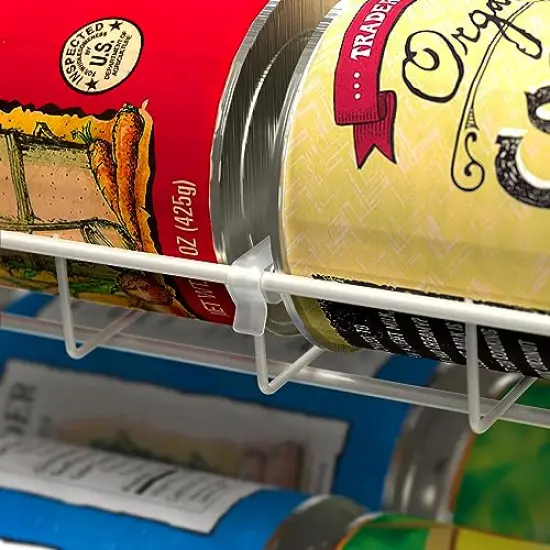 Alloy Steel Supreme Stackable Can Rack Organizer, White {5}