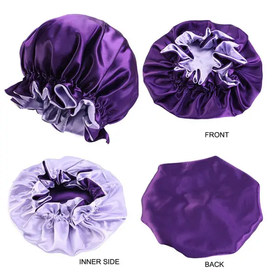 Kitcheniva Double Sided Satin Night Sleep Head Cover With Elastic Band Champagne {4}