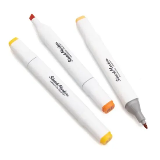 American Crafts - Sketch Markers Collection - Dual Tip - Chisel and Fine Point - SunKissed 3 Pack 34007546 {2}