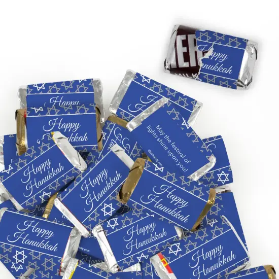 Hanukkah Candy Party Favors Hershey's Miniatures Chocolate - Festive Pattern {1}