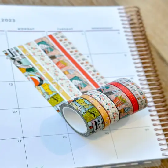 Retro Beach Vacation Florida Hawaii Aloha Vaca French Fries and Ice Cream Washi Tape Set - W089 {5}