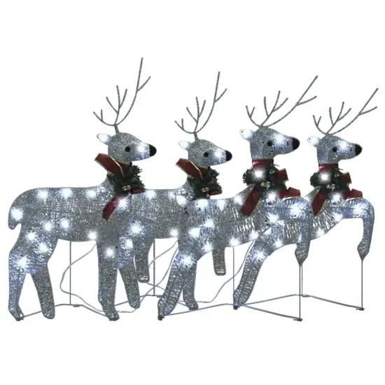 4 pcs Christmas Reindeers with 80 LEDs Silver {4}