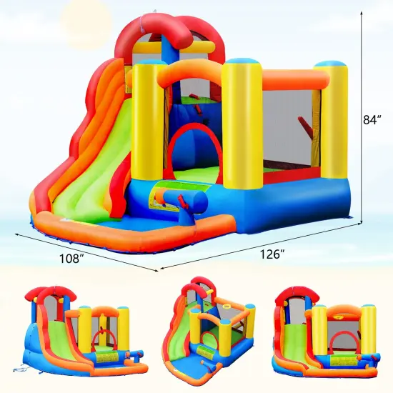 Inflatable Water Slide Bounce House with Pool and Cannon {5}