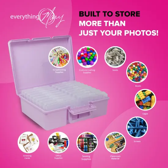 4" x 6" Photo Storage Box, Purple - 16 Inner Organizer Cases {2}