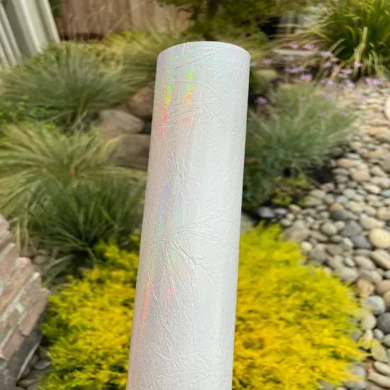 Silver Shimmer Creased Vinyl {1}