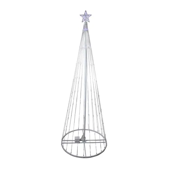 Northlight LED Lighted Show Cone Christmas Tree Outdoor Decoration - 9' - Pure White Lights {3}
