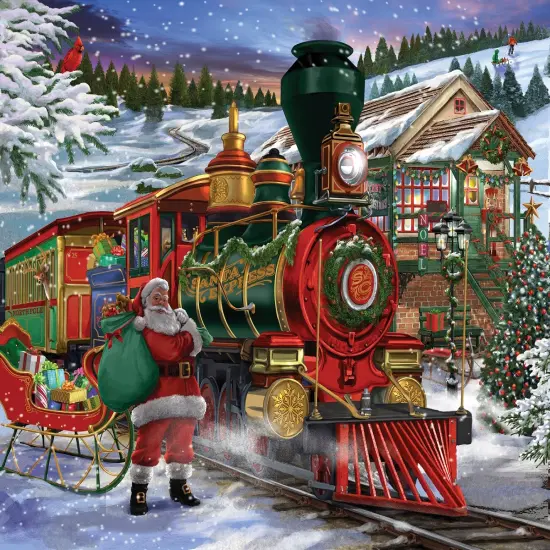 Sunsout Santa at the Station 300 pc Jigsaw Puzzle 31977 {1}