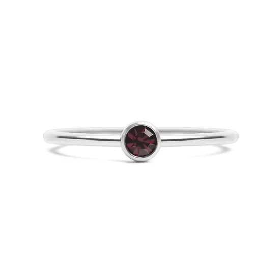 Stainless Steel Birthstone Stacking Ring {6}