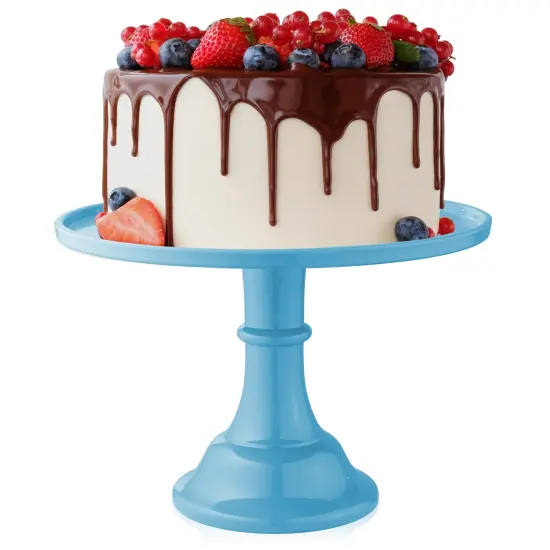 Round Pedestal Cake Stand for Weddings and Birthday Parties Blue {1}