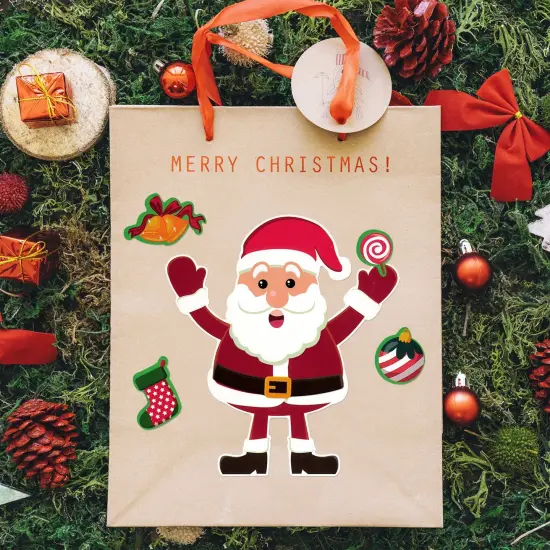 Wrapables Make Your Own Christmas Stickers, DIY Make a Face Sticker Sheets, Holiday Crafts and Activities, Party Favors (24 Sheets) Santa and Buddies {4}