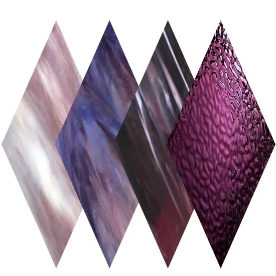 Wissmach 4 Sheet Purple Variety Stained Glass and Mosaic Glass {1}