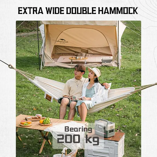 Double Canvas Hammock Swing Bed for Camping, Garden, Patio {2}