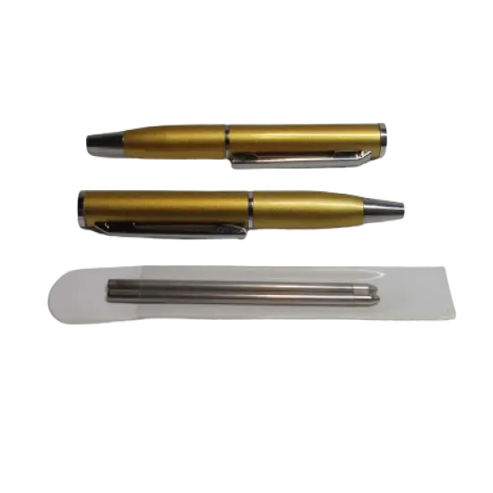 Kitcheniva 2 Super Mini Brushed Gold Metal Ballpoint Pen 2 Extra Refills {1}