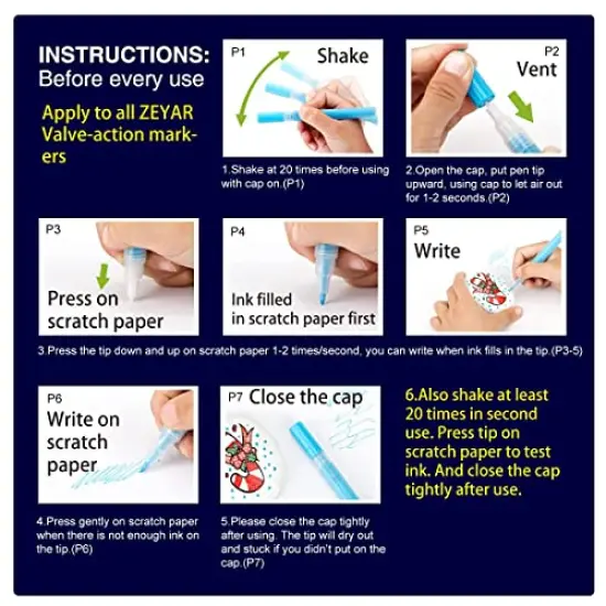 12 colors Acrylic Paint Marker Pens, Extra Fine Point, Nylon Tip, 12 colors, Water based, Expert of rock painting, Water and Fade Resistant, Non-toxic {4}