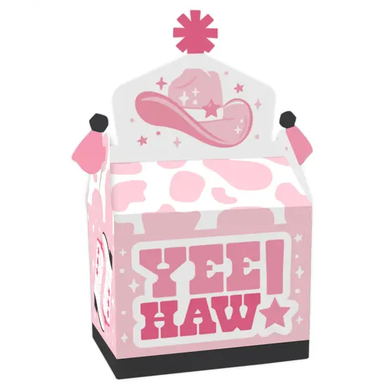 Big Dot of Happiness Rodeo Cowgirl - Treat Box Party Favors - Pink Western Party Goodie Gable Boxes - Set of 12 {1}