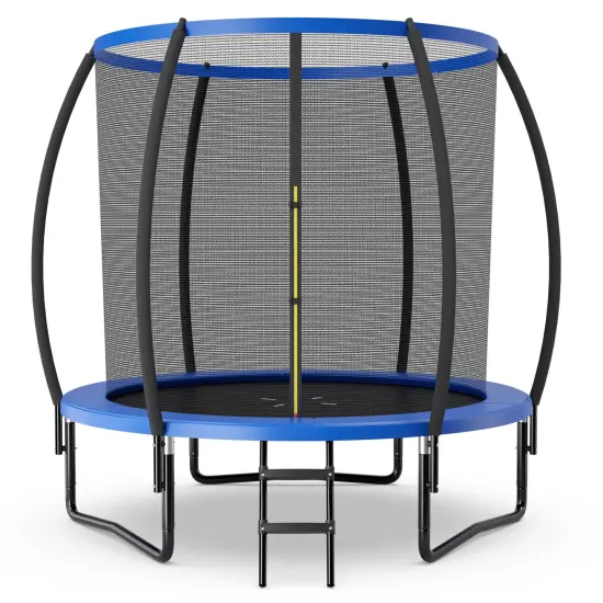 8 Feet ASTM Approved Recreational Trampoline with Ladder Black {6}