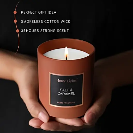 Jar Candle with Favorite Natural Fragrances - Quality Soy Wax, Smokeless Cotton Wick, Long Lasting 35 Hour Burn. Includes Luxury Lid in Gift Pack {6}