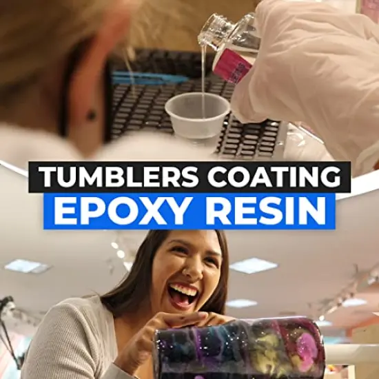 Epoxy resin for tumbler cups and glasses, fast cure, self leveling, clear, shiny, high gloss finish, easy mixing, (1-1 mixing) {3}