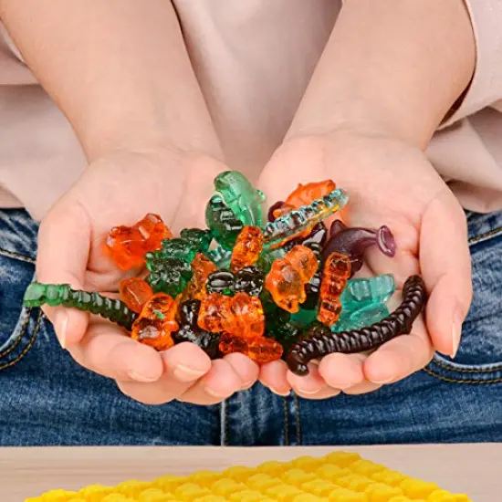 4 Pieces Gummy Bear Mold Candy Molds - Chocolate Molds Including Bears, Frogs, Lions, Monkeys, Penguins, Worms, Starfishs, Dolphins, Octopus, Sharks Sea Mold BPA Free Set of 4 Silicone Molds {4}