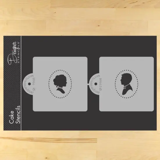 Bride and Groom Portrait Cake and Cookie Stencil Set | C990 By Designer Stencils | Cake Decorating Tools | {1}