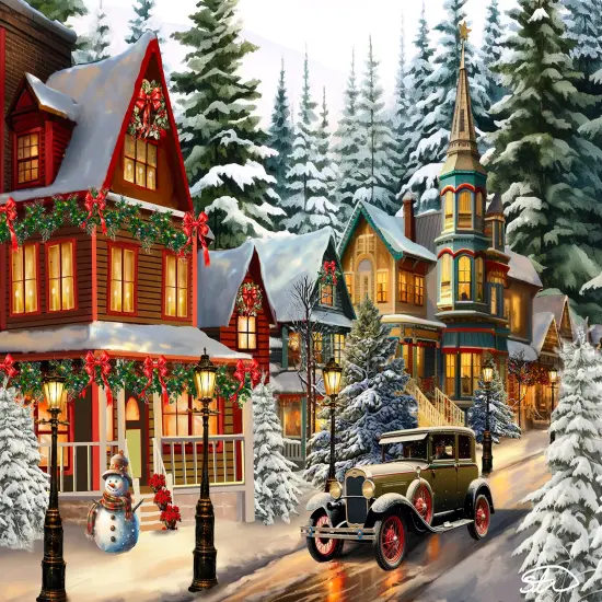 Sunsout Christmas About Town 1000 pc Jigsaw Puzzle 61830 {1}