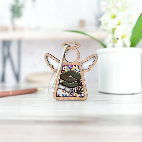 3.5" (H) Graduation Ornament - Handcrafted in Texas - Mother's Angels&reg; Christmas Angel Wings Figurine {2}