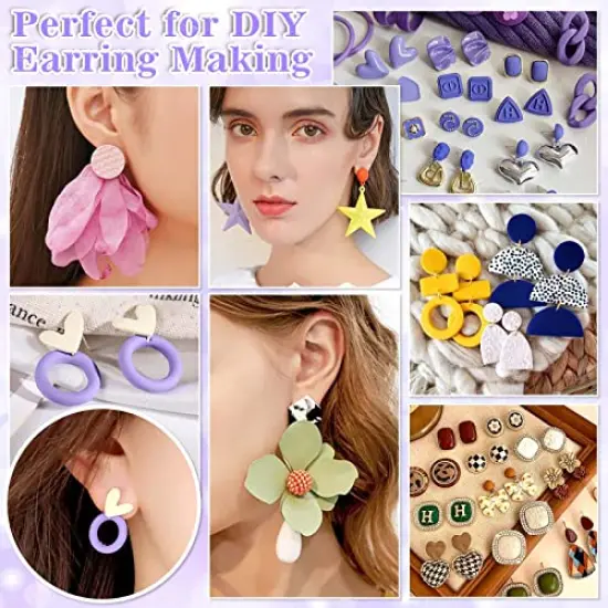 600 pieces Jewelry Glue with Earring Posts for Jewelry Making, Stainless Steel Earring Posts and Backs Silver and Gold Earring Posts with Rubber Earring Backs for Earring Making Supplies {3}