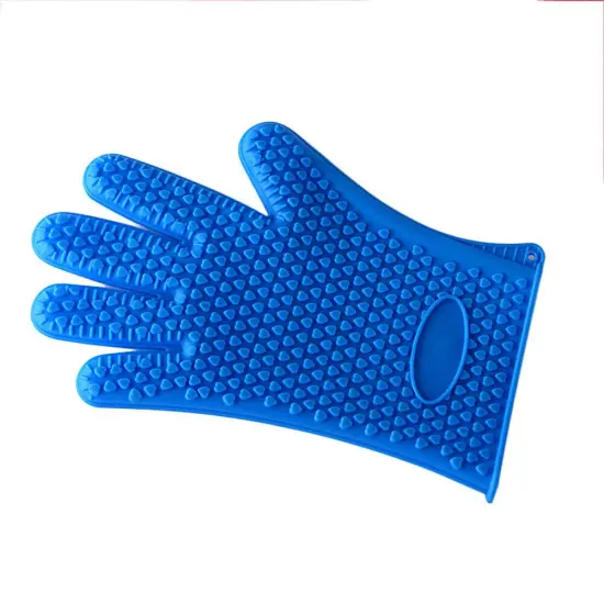 Kitcheniva Silicone Heat Resistant Gloves 1 Pair Blue {1}