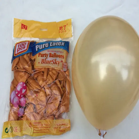 100pcs 10 inch Pearl Latex Colorful Thickening Gold {1}