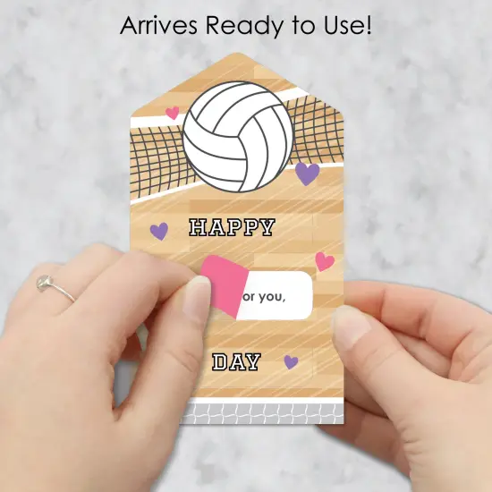 Big Dot of Happiness Bump, Set, Spike - Volleyball - Cards for Kids - Happy Valentine's Day Pull Tabs - Set of 12 {3}